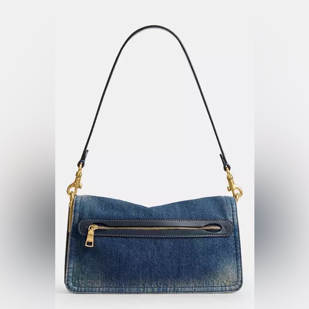 Coach Denim Blue Shoulder Bag with Gold Hardware Tabby 26 - Picture 3 of 15